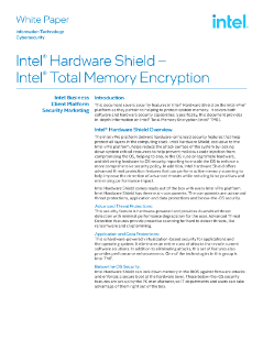 Sách Trắng về Intel® Total Memory Encryption