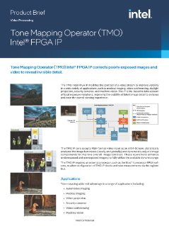 Tone Mapping Operator (TMO) Intel® FPGA IP