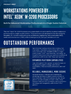Workstations Powered by Intel® Xeon® W-3200 Processors