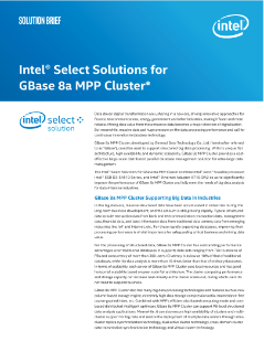 Giải pháp Intel Select cho GBase 8a MPP Cluster